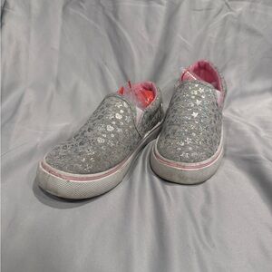 Grey Loafer Slip On Sparkling Girl